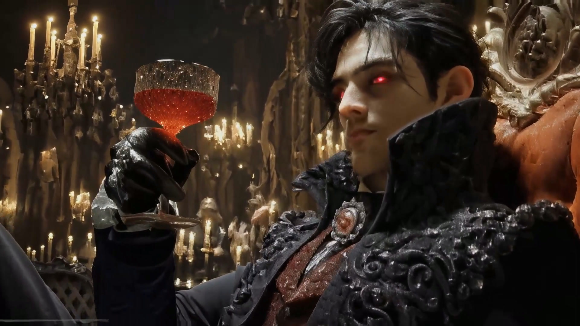 AI-generated vampire scene in the VideoUpscaler 1080P result