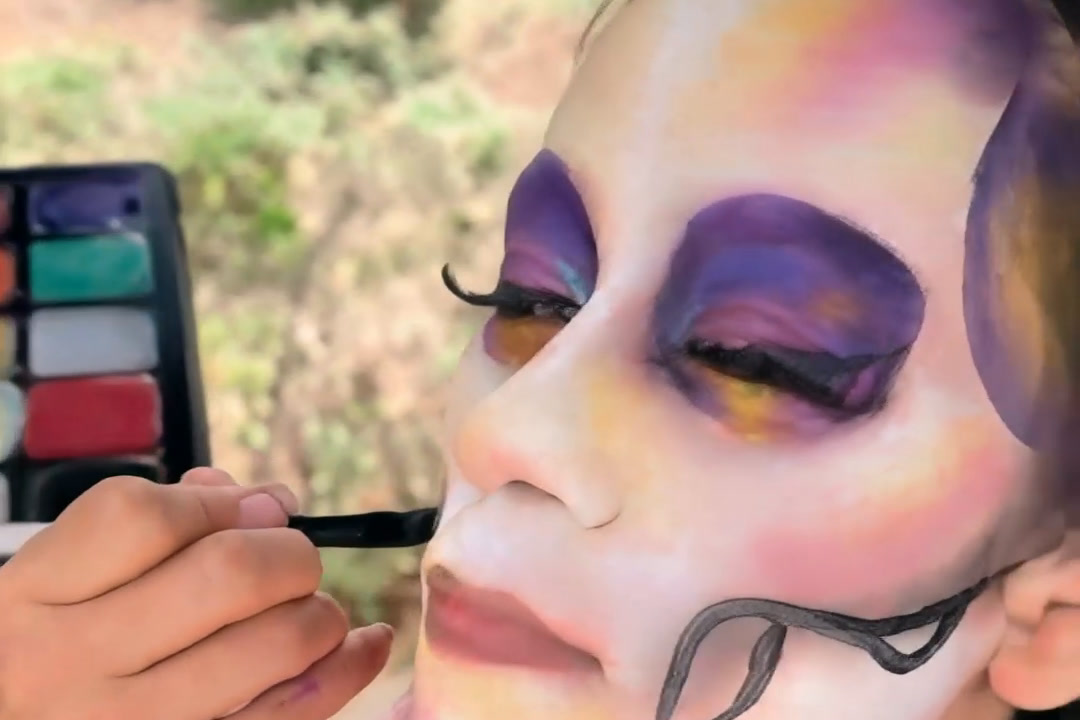 Sugar-skull makeup after VideoUpscaler at 1080P